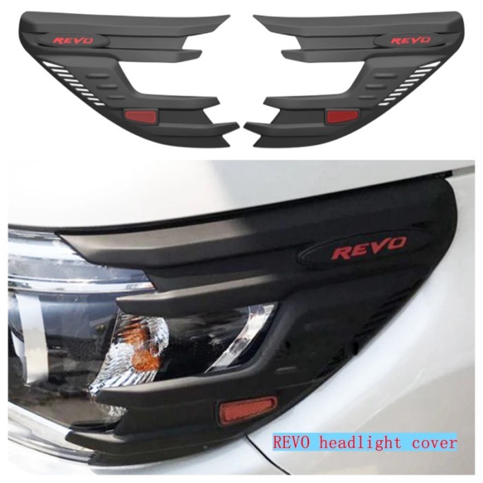 For Toyota Hilux Head Light Cover Headlight Decoration Lamp Hoods Hilux REVO 2015-2020 ABS Body Par