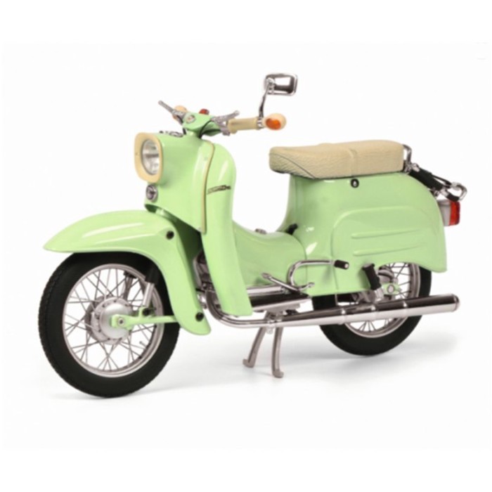 Schuco Schuco 1: 10 Simson Simson KR51/1 รุ่นโลหะผสมมอเตอร์ไซค์สีเขียวอ่อน