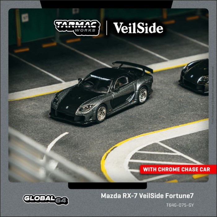 พร้อมสต็อก TW 1: 64 Mazda Mazda RX-7 VeilSide Fortune7 โมเดลรถอัลลอย