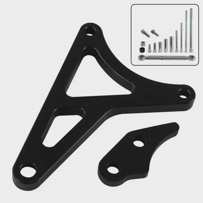 Black Aluminum Alternator Bracket Kit For SB Small Block Ford Mustang Bronco 260 289 302 CNC T6