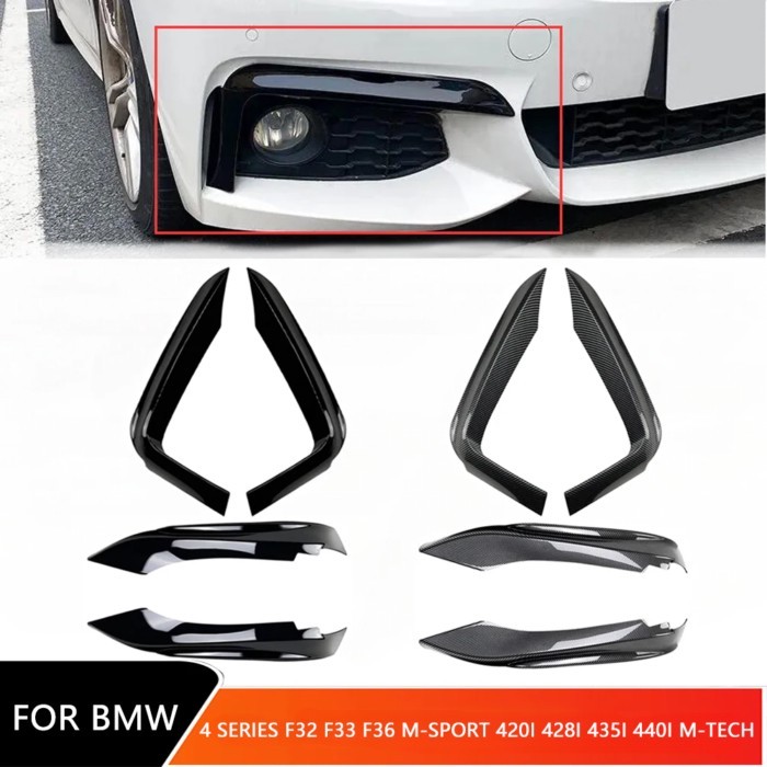 For BMW 4 Series F32 F33 F36 M-Sport 420i 428i 435i 440i M-tech 2014-2020 Front Bumper Lip Side Win