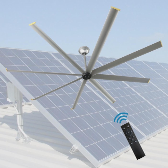 Solar Powered Greenhouse Factory Big Ass DC Fan HVLS Industrial Cooling Fan 10ft Aluminum HVLS Ware
