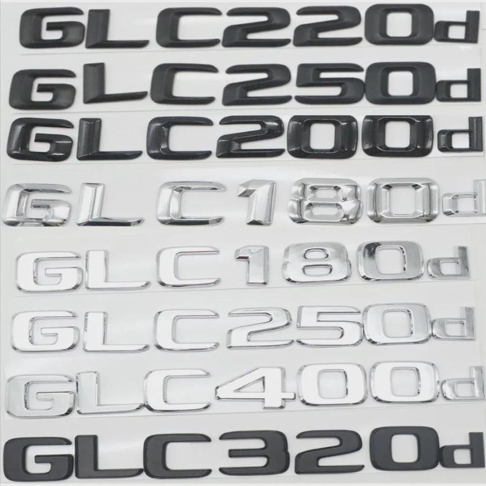 For C253 2014-2020 GLC180d GLC200d GLC220d GLC350d GLC500d GLC320d Badge Emblem Logo Script Decal S