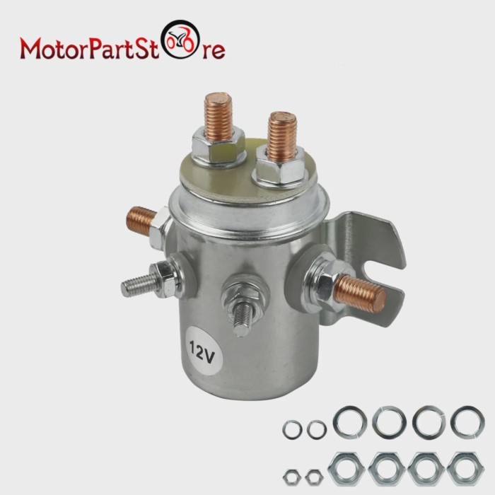 Winch Solenoid Relay Winch Relay 12V Motor Starter Relay Continuous Duty for Winch Motor Marine Gol