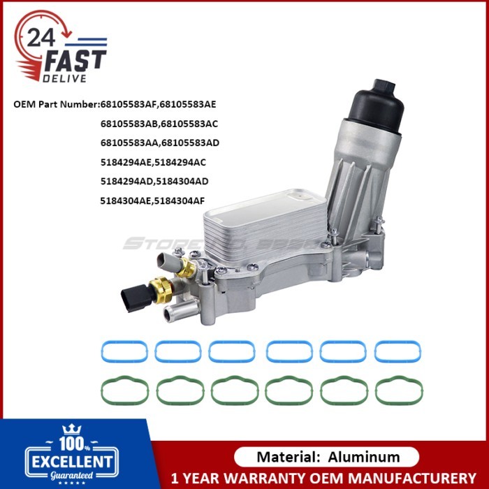 926-959 Car Oil Radiator Engine for Jeep Dodge Chrysler Ram ProMaster 3.6L V6 Oil Cooler Kits 68105