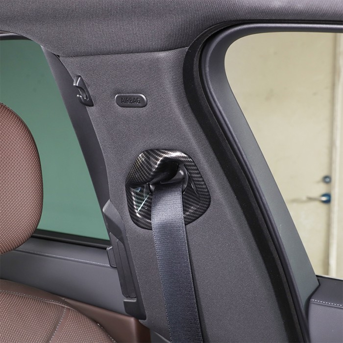 For BMW 7 Series G70 2023-2025 ABS Carbon Fiber Car Front Seat Belt Decorative Frame Stickers Car I
