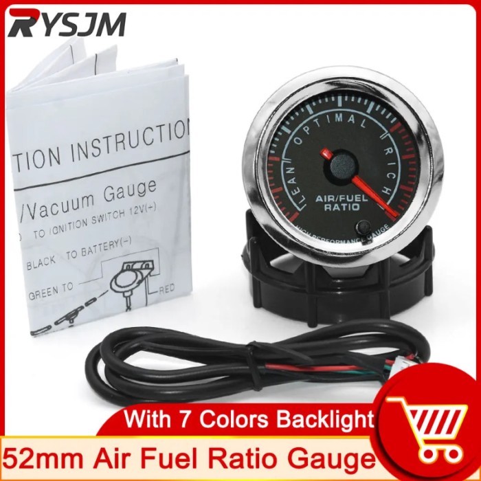 Air Fuel Ratio Gauge 52mm Voltmeter 12V Digital Car AFR Volt Meter Indicator Voltage AFR Gauge Narr
