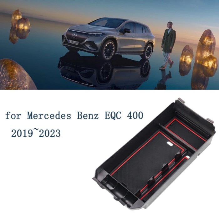 Car Organizer Box for Mercedes Benz EQC 400 2019~2023 2022 2021 Armrest Storage Center Console Sund