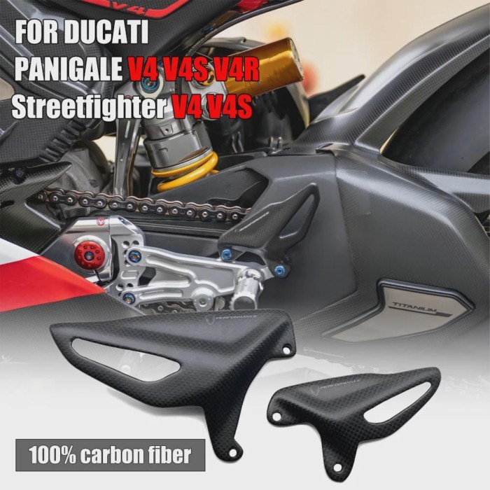 For DUCATI PANIGALE V4 V4S V4R Streetfighter V4 V4S Carbon Fiber Accessories Motorcycle Heel Guard