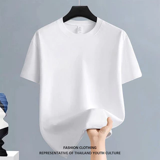 1326 สตรีทแฟชั่น CASUAL เสื้อยืด สีขาว-ดำ ลายการ์ตูน NEW YEAR OVERSIZE เสื้อยืดผู้ชาย COOL คอกลม ผู้ชาย
