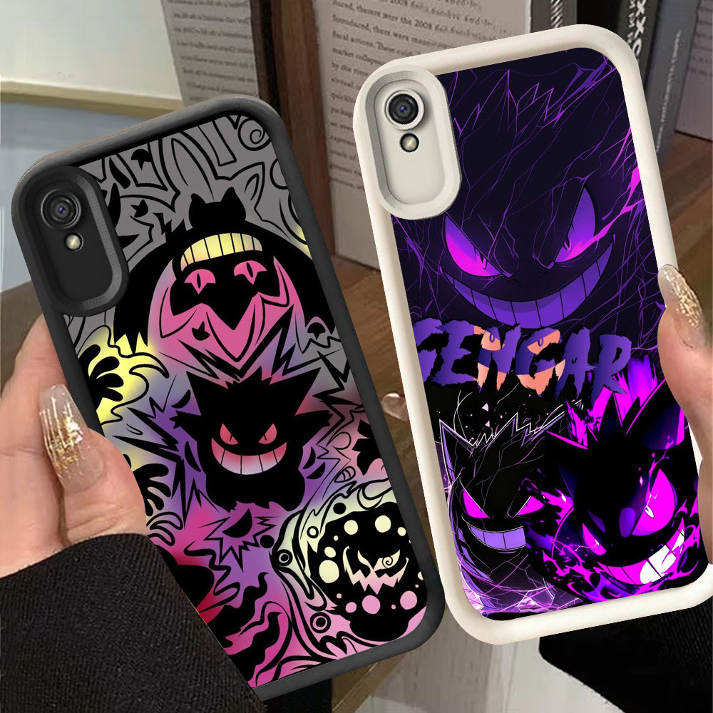 G-40 Pokemon Gengar Casing สําหรับ Xiaomi Redmi POCO Note 7 M4 9T M3 9A Pro สีดําและสีขาว