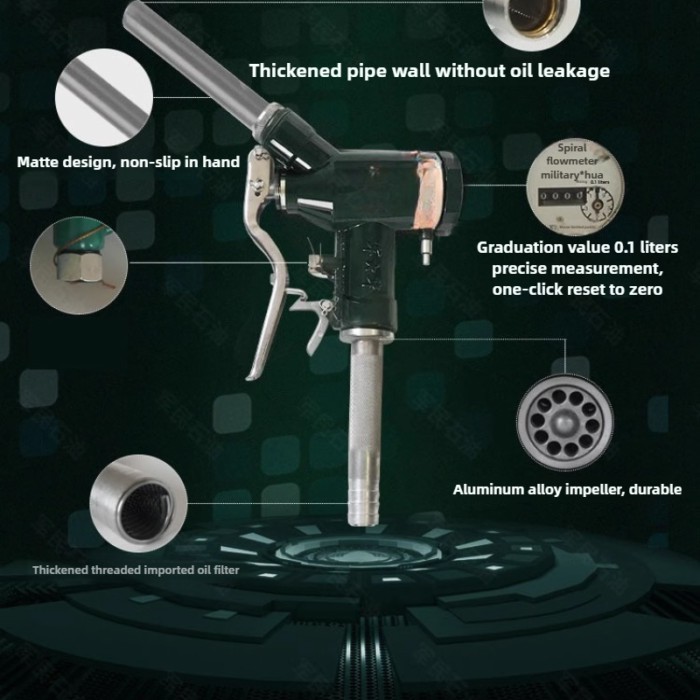 1ps Metering Fuel Gun Mechanical Methanol Flowmeter Rotor Self-Flow Diesel  Oil Gun Metering Fuel M