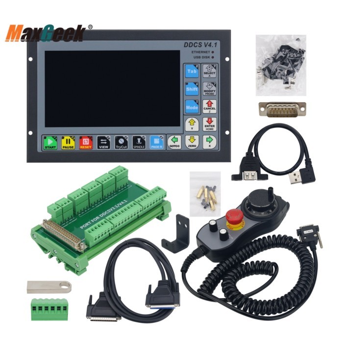 Maxgeek The Latest DDCS Version4.1 3 Axis 4 Axis Independent CNC Offline Controller Machine and Man