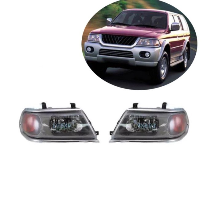 1 Pcs Grey Headlight for Pajero Sport K90 MR566771 2000-2006 Front Lamp for Nativa Turning Signal C