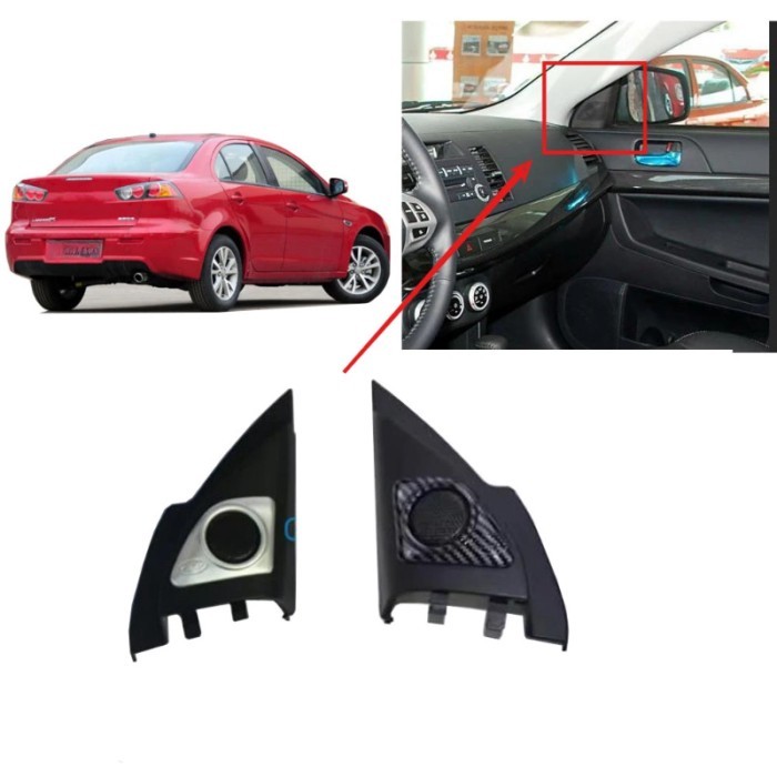 2 Pieces Front Door Horn Cover for Lancer CX CY CZ 7221A223 Front Door Trim Sash Speaker A Pillar T
