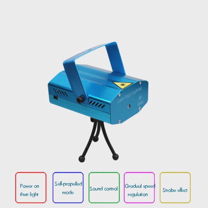 Disco Party LED Strobe Lights, DJ Stage Lights, 2 Lighting Colors, Sound Activated, Rotating Laser