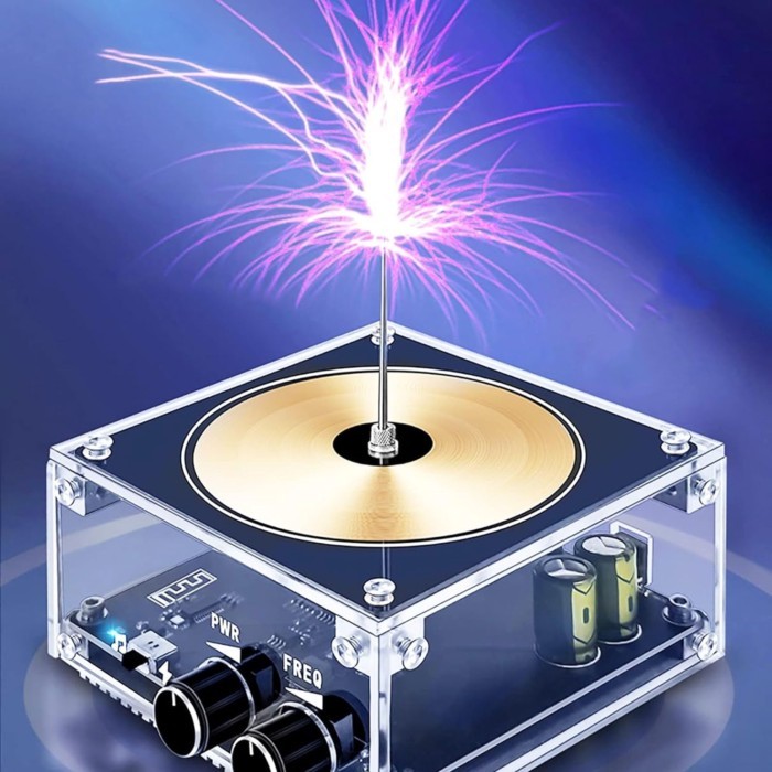 NEW Music Tesla Coil Bluetooth/AUX Dual Mode Music Box Artificial Lightning Touchable Audio Input B