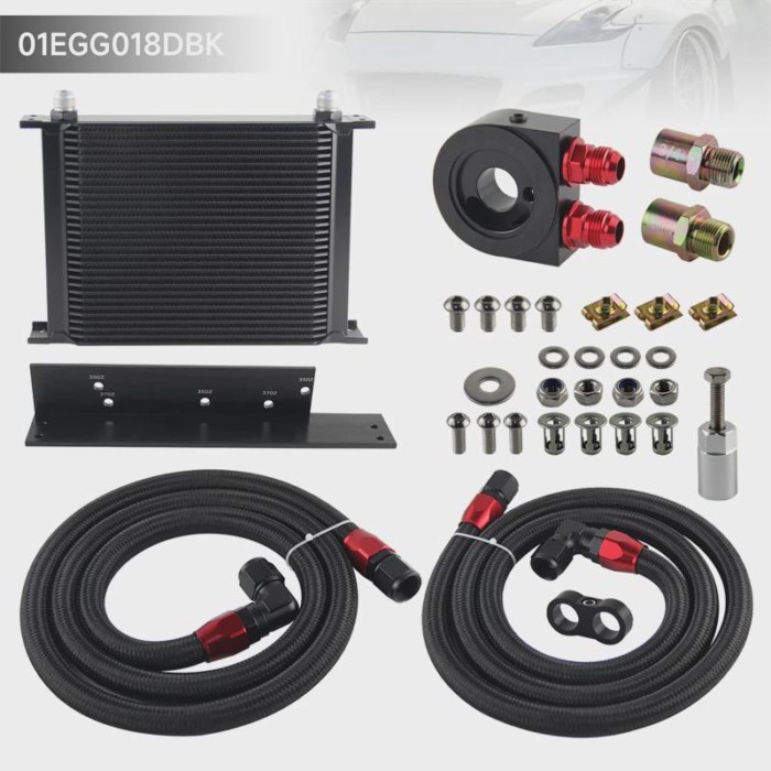 30 Row AN10 Oil Cooler Bolt On Kit Fits for Nissan Fairlady 370Z Z34 09-17 3.7L / 350Z Z33 03-08 3.