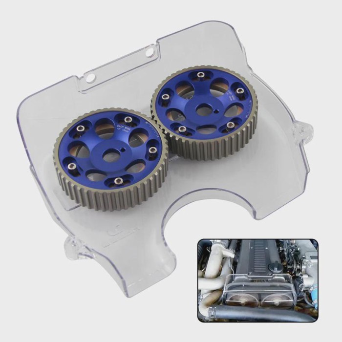 Cam Pulleys + Cam Cover for Toyota Supra JZA70 90-93 Mark II/Cresta/Chaser JZX81 90-92 JZX90 92-93