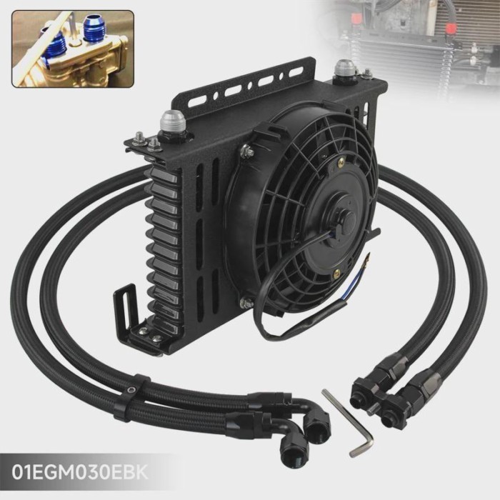 7'' Electronic fan Kit + AN10 13 Row Oil Cooler Kit For BMW E82 135i E36 M3-Euro E46 M3 E90 E92 E93