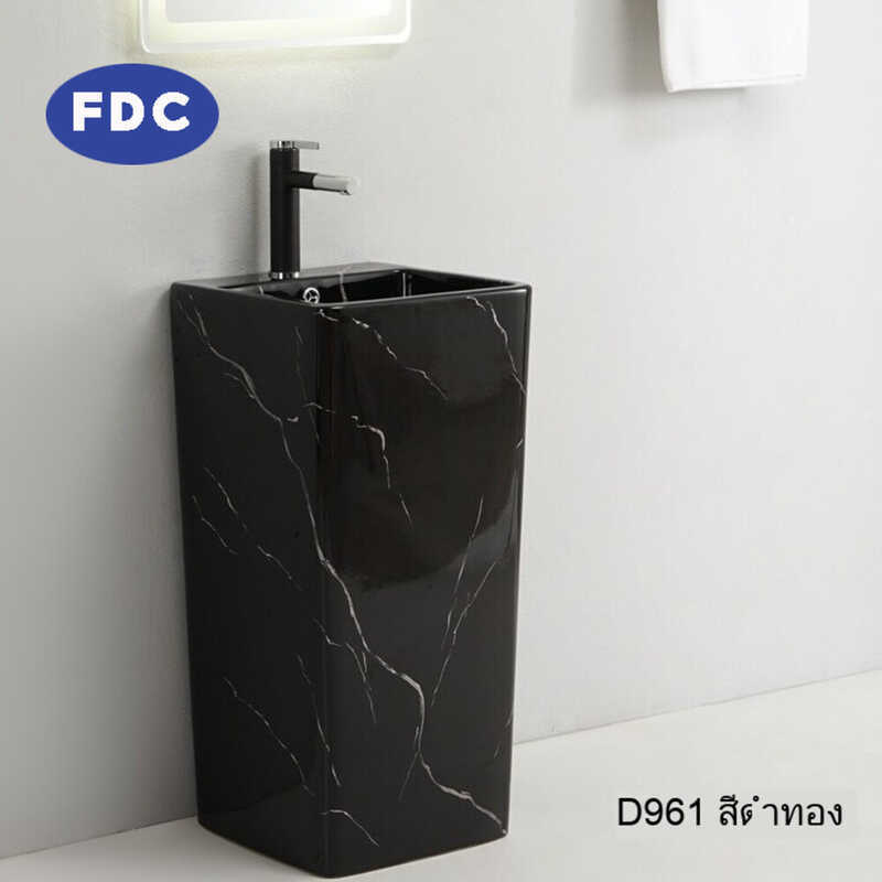 🔥 FDC อ่างล้างหน้าเซรามิก อ่างล้างหน้าคอลัมน์ตั้งพื้น ห้องน้ำ อ่างล้างหน้าคอลัมน์ระเบียงแบบบูรณาการ