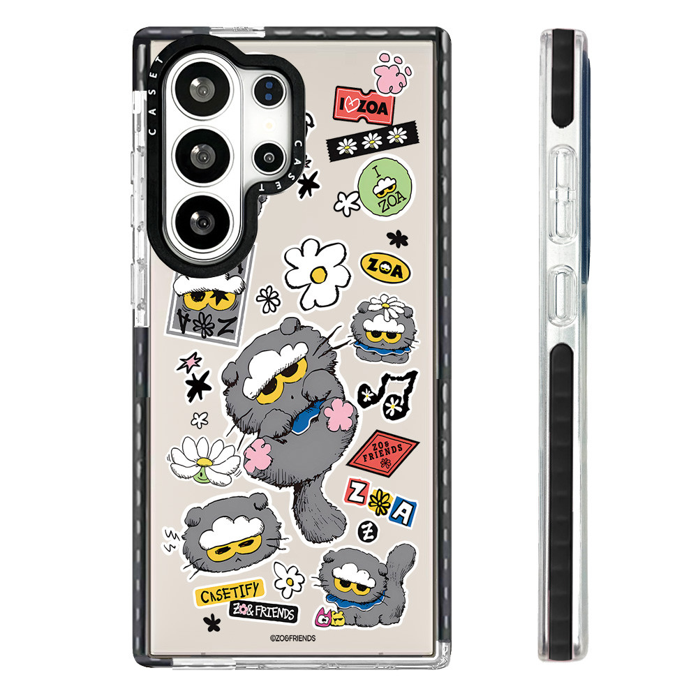 น่ารักการ์ตูน ZOA สติกเกอร์สําหรับ Galaxy S24 S25 FE S23ULTRA S24ULTRA S25ULTRA S26ULTRA ฝาครอบ A55 A56 S26 S23 Plus สีซิลิโคนนุ่มกันชนกันกระแทก
