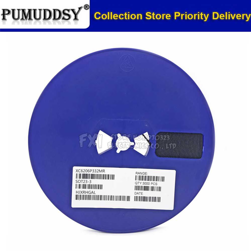 3000pcs XC6206P332MR SOT-23 SOT XC6206P332 SOT23 XC6206 SMD(662K) 3.3 V/0.5A บวกคงที่ LDO แรงดันไฟฟ้