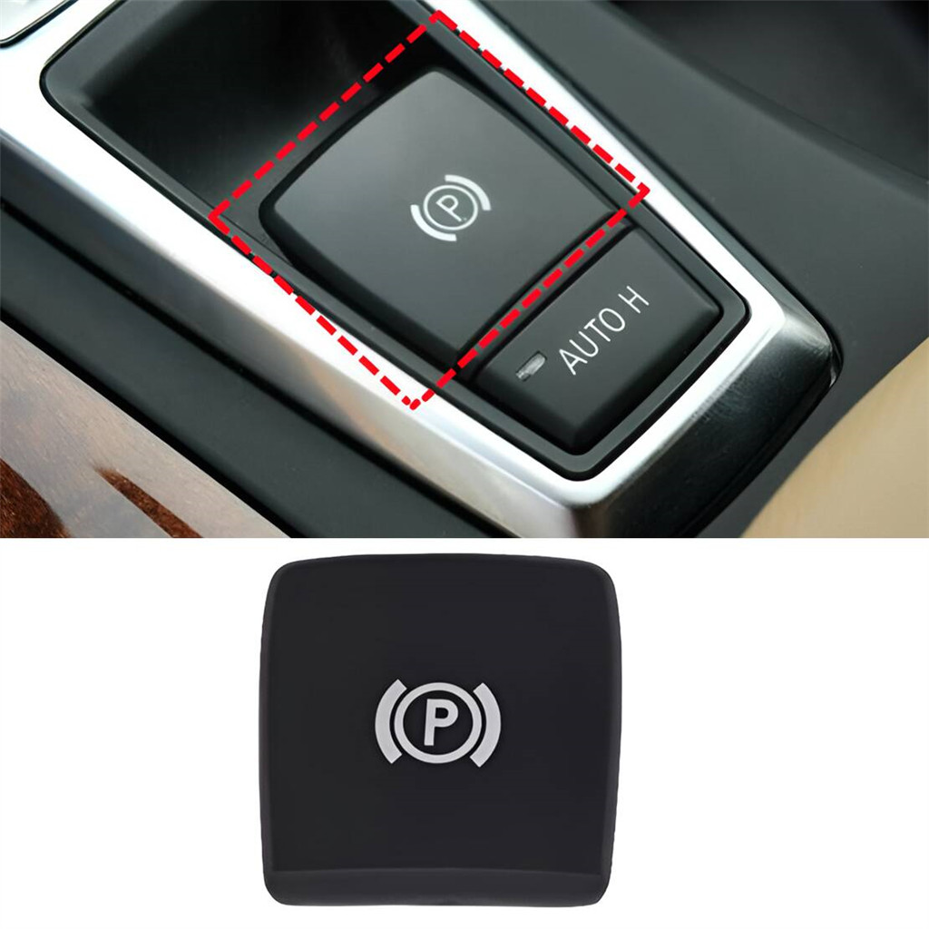 สีดําอิเล็กทรอนิกส์ที่จอดรถ Handbrake สวิทช์ปุ่มเบรค Fit สําหรับ BMW X5 X6 E70 E71