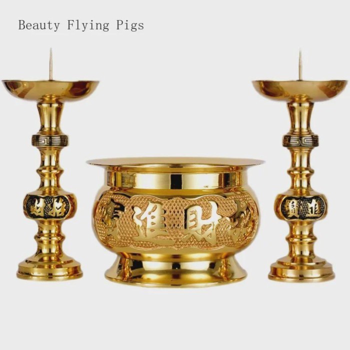Brass Candle Holder Candle Butter Simulated candlestick Living Room Buddha Hall Candle Holder Handi