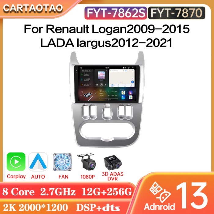 7870 7862S Android 13 For Renault Logan 1 2009-2015 Dacia Duster 2010-2017 Car Radio GPS Multimedia