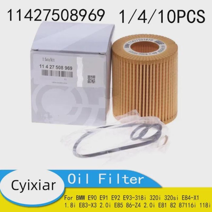 Oil Filter for BMW E90 E91 E92 E93-318i 320i 320si E84-X1 1.8i E83-X3 2.0i E85 86-Z4 2.0i E81 82 87