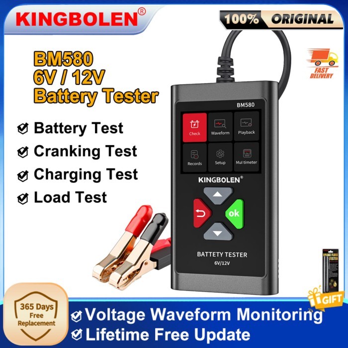 KINGBOLEN BM580 เครื่องทดสอบแบตเตอรี่รถยนต์