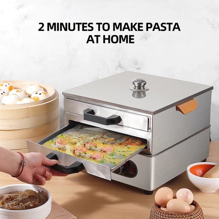 Household Food Steam Machine Stainless Steel Rice Noodle Steamer Cooker Kitchen Rice Noodle Machine