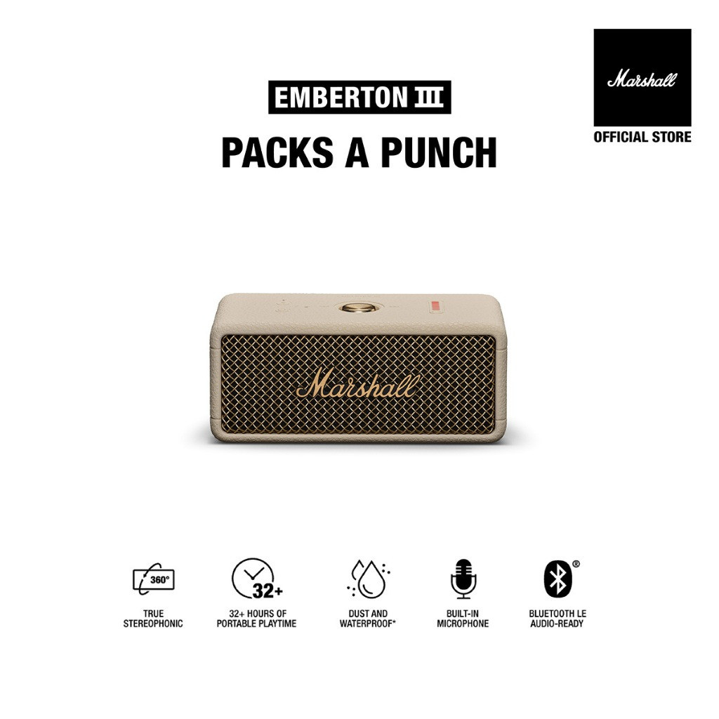 MARSHALL Emberton III Creamลําโพงพกพาลําโพงบลูทูธ