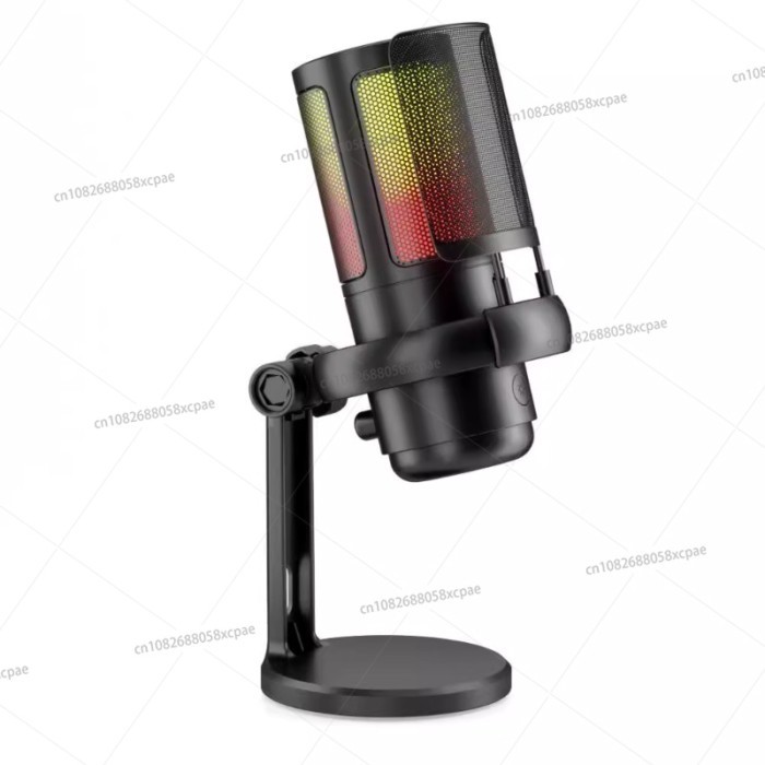 USB microphone, colorful lights, mobile phone live broadcast Karaoke recording conference, computer