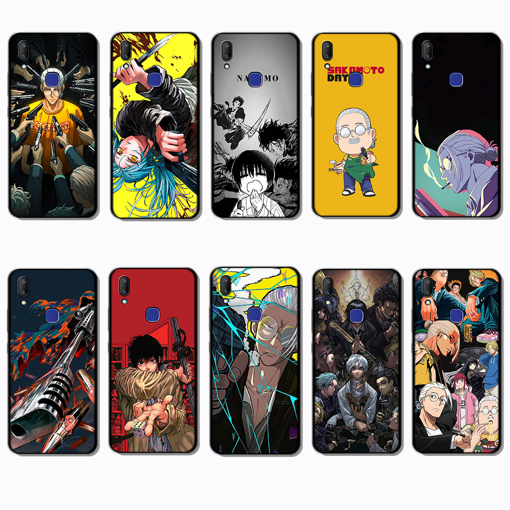 สําหรับVivo Y78 Y81 Y81S Y85 Y1820 Y91i Y91 Y91C Y95 Y93 SAKAMOTO DAYS SlimสีดําBorder TPU Soft Case