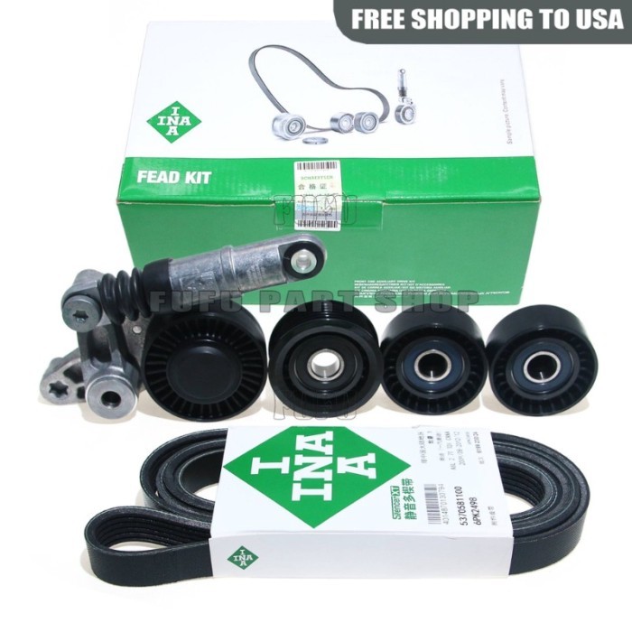 OEM INA Diesel Engine Belt Tensioner Kit for Audi Q7 A6 C6 Touareg 2.7 3.0 TDI