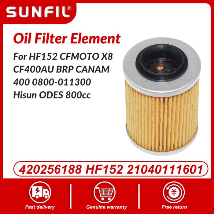 420256188 HF152 21040111601 Oil Filter Element For HF152 CFMOTO X8 CF400AU BRP CANAM 400 0800-01130