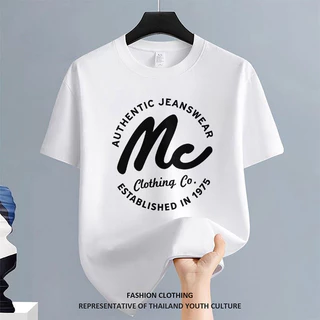 1326 เสื้อยืด สีดําแขนสั้น เสื้อยืดผู้ชาย สตรีทแฟชั่น NEW YEAR ลายการ์ตูน Christmas ผู้ชาย OVERSIZE COOL สีขาว-ดำ คอกลม