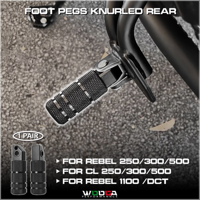 Knurled Footpegs For Honda Rebel500 Rebel1100 Rebel300 Rebel CMX 250 300 500 1100 Rear Passenger Fo