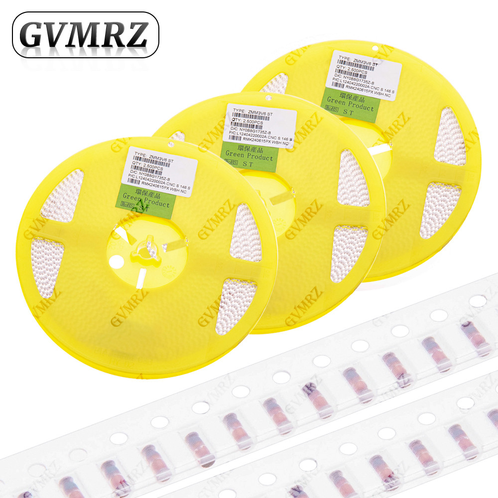 2500PCS LL34 SMD Zener Diode Series ZMM2V4–ZMM47V สารพันแรงดันไฟฟ้า Surface Mount ส่วนประกอบอิเล็กทร