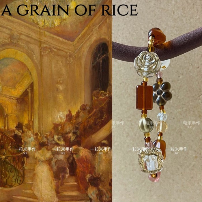 [Tears of Pine Cypress] Amber Glass ลูกปัดหลวมรูปทรงพิเศษไม่จางหาย Handmade diy สร้อยข้อมือสร้อยคอลู