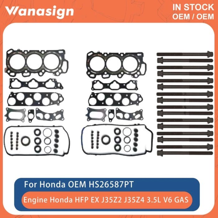 Engine Full gasket Set Head Bolts Fit 3.5 L For Honda Accord Pilot Crosstour HFP EX J35Z2 J35Z4 3.5