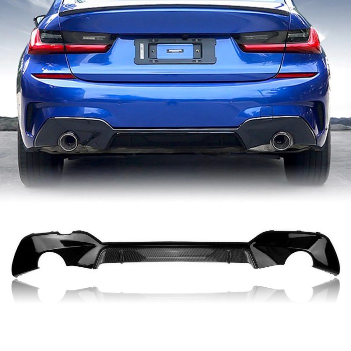 For BMW G20 G21 G28 3 Series M Sport 2019-2022 320i 320d 325i 330i 330d Rear Diffuser Bumper Lip Bo