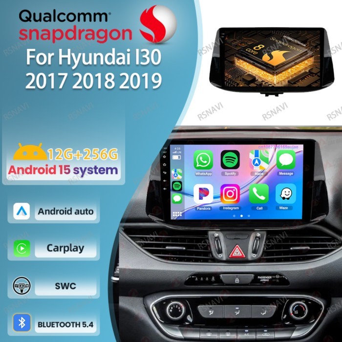 Android 15 Car Radio For Hyundai I30 2017- 2019 Stereo AI Voice Qualcomm Systems DVD RDS WIFI+4G BT