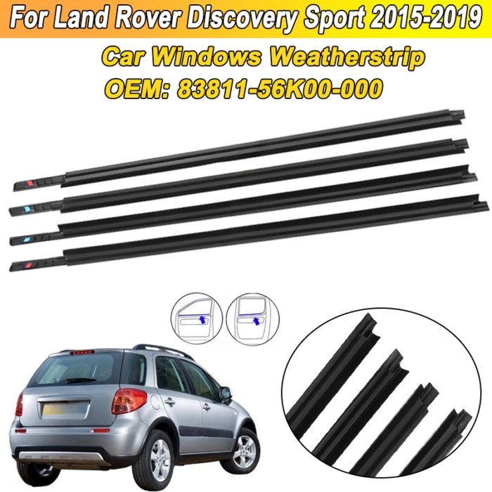 4Pcs Car Window Weatherstrip Trim 83811-56K00-000 For Suzuki SX4 Hatchback 2007-2014 Waterproof Win