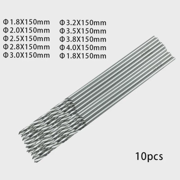 10pcs 150mm Stainless Steel Orthopedics Drill Bits 1.8mm-4.0mm Surgical Drill Bits Medical Pet Tool