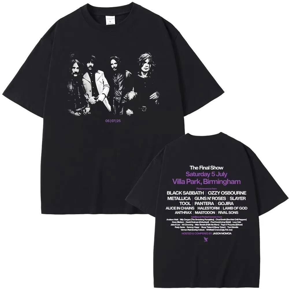 Black Sabbath & Ozzy Osbourne Graphic เสื้อยืด Heavy Metal Rock สำหรับทั้งชายและหญิง สไตล์Streetwear