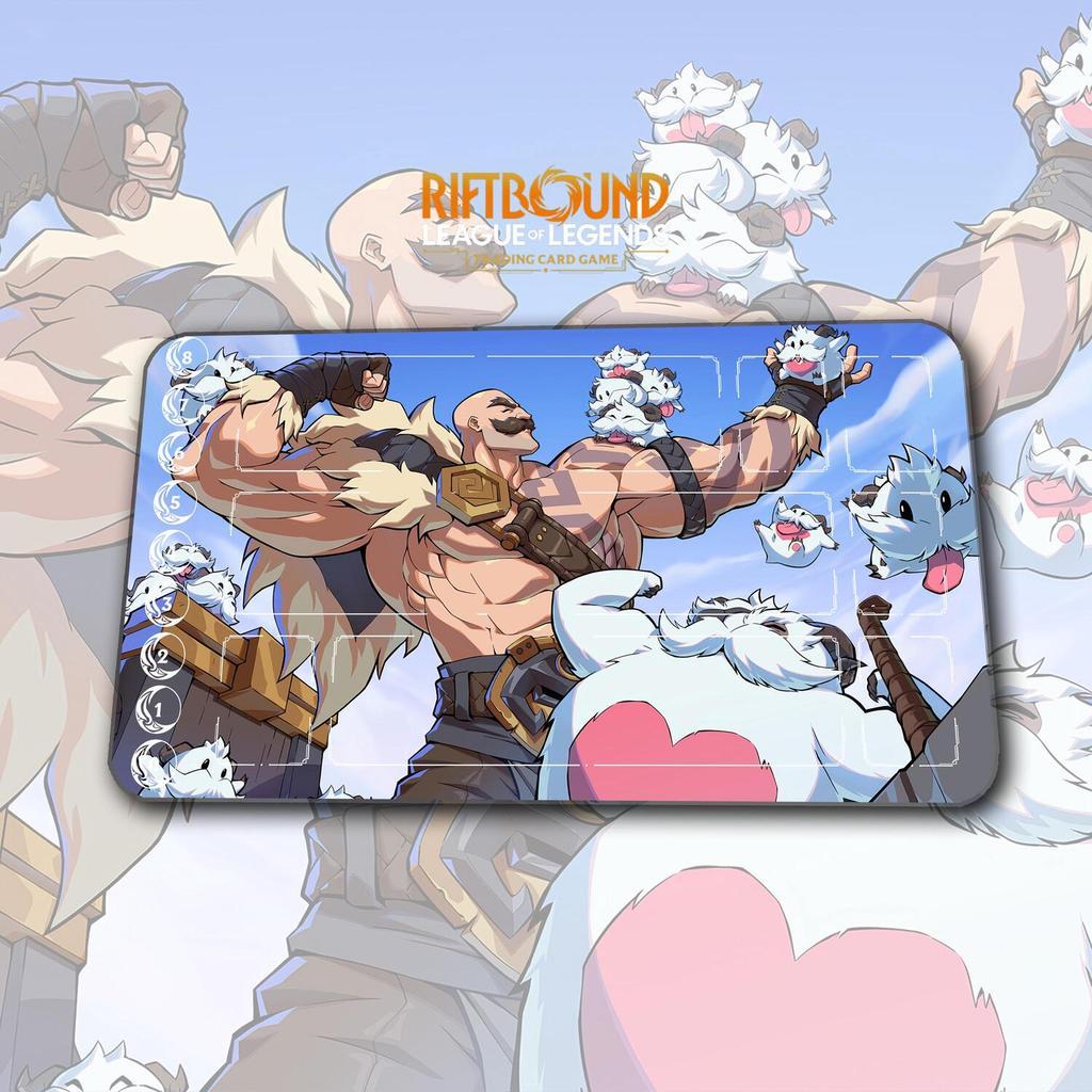 Playmat – Braum – Riftbound 2KXO League of Legends TCG Game Mat 24x14 นิ้ว 600x350x2mm Desk Mat Game