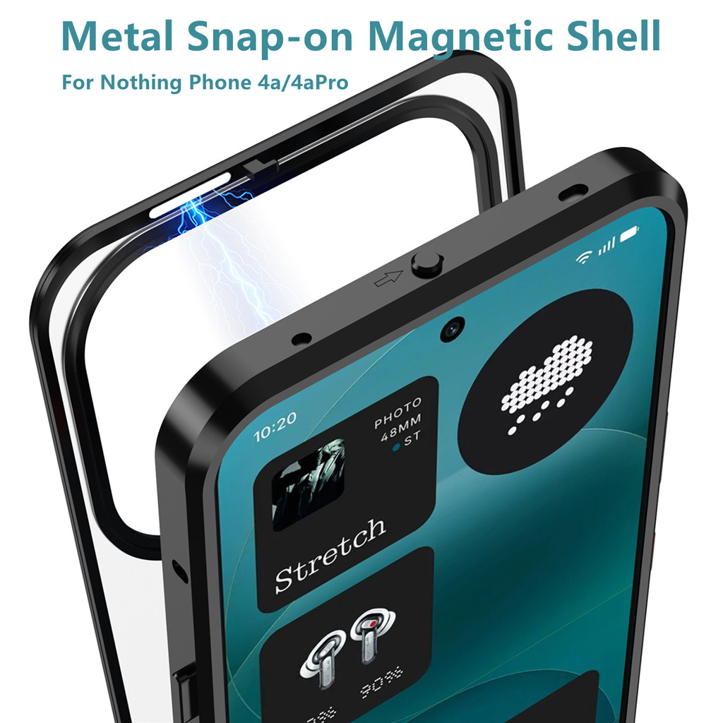 เคสสําหรับ Nothing Phone 4a 4aPro ⭐เคสโทรศัพท์แม่เหล็กเคลือบโลหะ⭐ เคสกันกระแทก Snap Fastener Magnet 